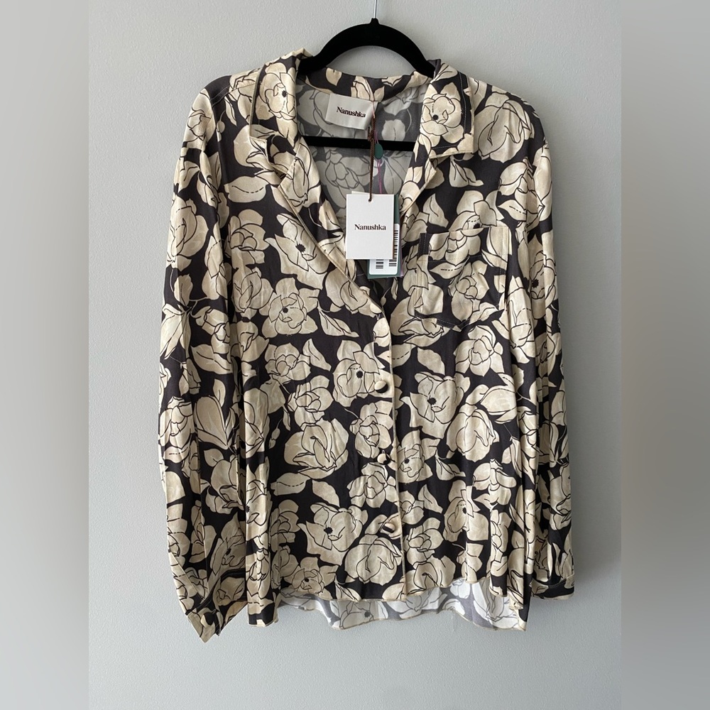 Nanushka oversized long sleeve blouse size S. NWT!